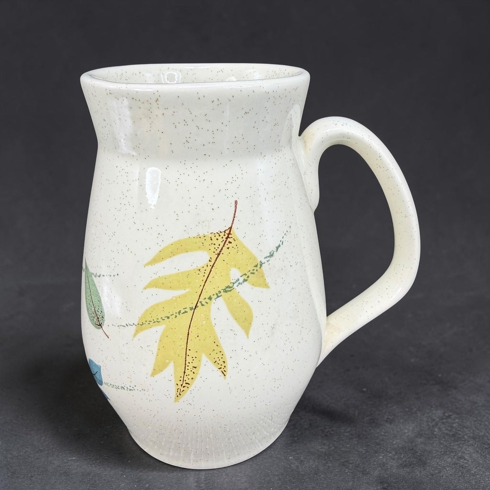Franciscan Autumn Mug Cup Vintage Speckled Earthenware Leaves MCM California 5in